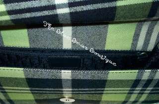 Christian Dior DTrick Tartan Green Plaid Bag Purse  