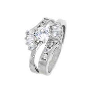   Ring set with Round Cubic Zirconia in Six Prong Setting Jewelry