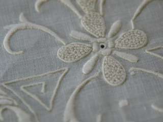 Vintage Hand Embroidered Lace Linen Banquet Tablecloth Buratto 