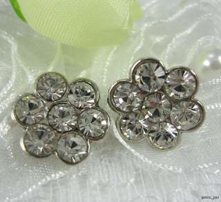 Sparkling Crystal Rhinestone Flower Buttons #S61  