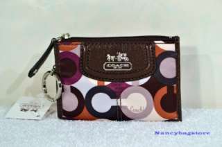 NWT Coach 46723 Madison Graphic Op Art Mini Skinny Wallet (Multi Color 