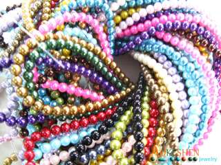 Assorted Round Glass Pearl Loose Miracle Beads 6mm BDB  