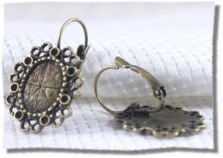 10pcs Antique Bronze Bubble Rim Oval Lever Earring Hook  