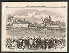 1865 Antique Print of Rowing Boat Race Sculling Single Scull