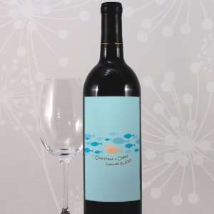    Of All The Fish In The Sea Wine Label   Peach