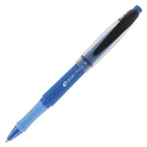   12 Papermate Eraser Max Medium Point Blue Ink
