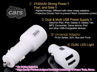 MAHA CARS Dual USB Port Car Charger Adapter for Back Up Galaxy S2 S 