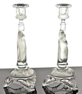 2399/BELGIAN GLASS CANDLESTICKS VAL SAINT LAMBERT 1913.  