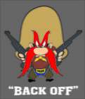 YOSEMITE SAM LARGE BACK OFF VINYL DIE CUT DECAL