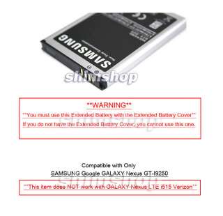 Samsung Google Galaxy Nexus GT I9250 GSM 2000mAh Extended Battery 