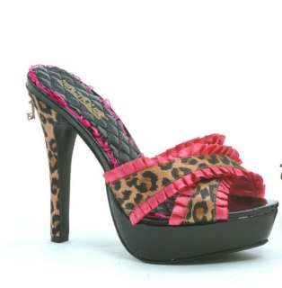 PENTHOUSE LEOPARD w/RUFFLE TRIM MULE(Crossdresser)6 12  