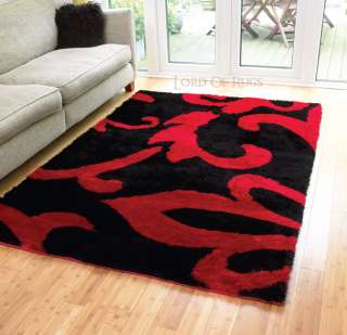 Soft Luxuries Shaggy Rug Black Red in 60x110, 75x150, 120x170, 160x220 