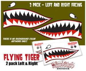 40 FLYING TIGER SHARK DECAL 3 COLOR 2 PACK LEFT/RIGHT  