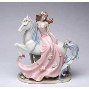  Fine Porcelain Figurine   Enchanting Damsel, Ladys/horse 