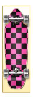 Checker Pink Complete Longboard Mini Cruiser Skateboard  