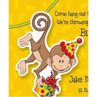  Birthday Party Invitations   Swingin Monkey Birthday Party Invitation