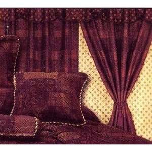  8pc Purple Tone on Tone Drape Curtain Panels Valances Set 