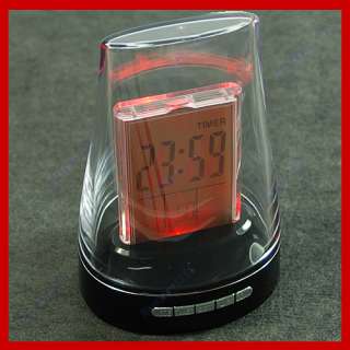 Nature Sound 7 Color Changing LCD Hyaline Clock Alarm  