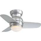 Minka Aire Spacesaver Brushed Steel 26 Ceiling Fan with Light & Wall 