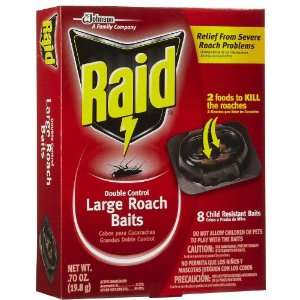  Raid Double Control Large Roach Baits 8 ct. Health 