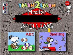 Yearn 2 Learn Master Snoopys Spelling PC kids game  