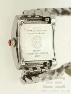Michele Ladies Stainless Steel MW2 Mini Diamond Watch .6tcw  