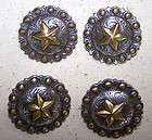SASS MOUNTAIN MAN WESTERN SILVER AND BRASS STAR CONCHO