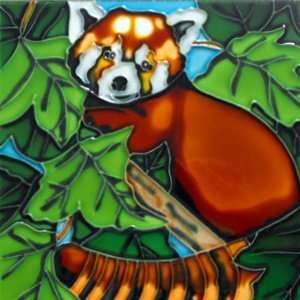  Red Panda Decorative Ceramic Wall Art Tile 4x4