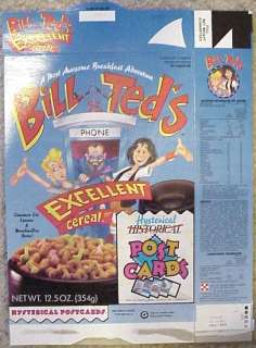 1990 Bill & Teds Excellent Cereal Box ab84 n  