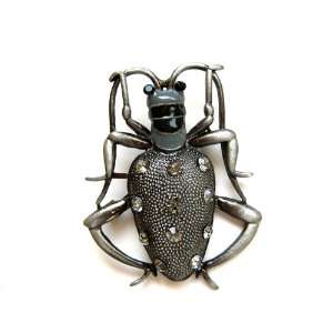   Rhinestone Czech Enamel Paint Beetle Bug Fashion Pin Brooch Jewelry
