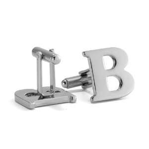   Rhodium Plated Cuff Links With Bullet Back Closures
