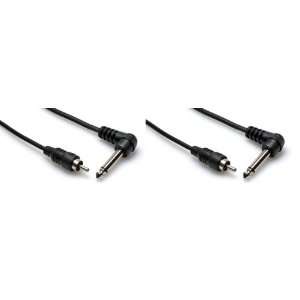   Foot Right Angle 1/4 Ts to RCA Unbalanced Interconnect Audio Cables
