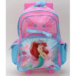   Ariel Large Rolling Backpack and One Princess Travel Game Card Set