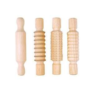  Textured Dough Rolling Pins   Set of 4