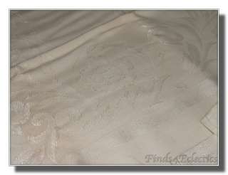 Vintage Linens Ray Art White Damask Tablecloth Set  
