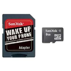  SANDISK Card, SDHC, Micro, 8GB, Class 2, with Adapter 