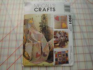 McCALLS CRAFTS PATTERN #3901 RAG THROWS AND PILLOWS  