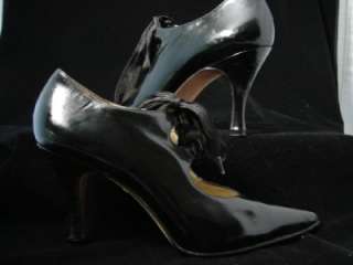   Valero Black Patent Leather Heel Shoe Tie Dance Shoe 5 Charity  