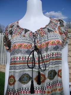 Papaya blouse gypsy hippie style Size Large  