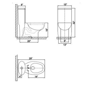 Ariel Royal CO1008 Contemporary European Toilet with Dual Flush  