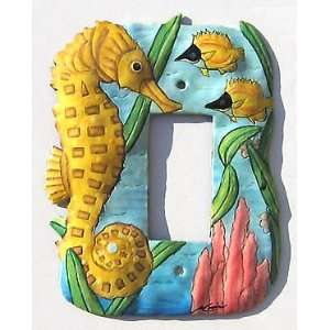  Painted Seahorse   Single Rocker Switchplate Cover   Hand 