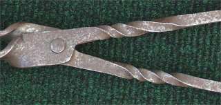 ANTIQUE COLONIAL AMERICAN FIRE TONGS.  