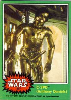 TOPPS STAR WARS 1977 GREEN C3PO OBSCENE ERROR CARD  