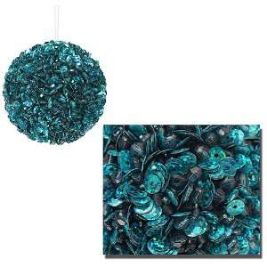  Pack of 12 Turquoise Fully Sequined & Beaded Christmas 