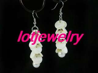 wholesale 50pairs natural shell gemstone earrings  