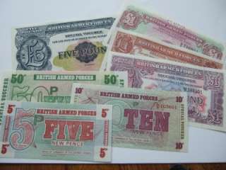 MINT UNUSED MILITARY/ARMED FORCES BANKNOTES.  