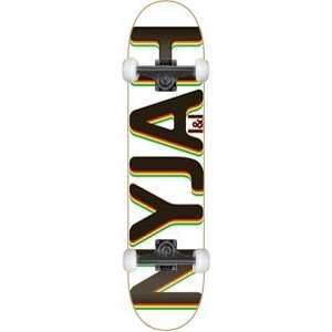  I&I Skateboard Nyjah Bold Rasta   7.5 White w/Black Trucks 