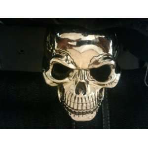   Sterling Silver High Polish Large Skull Head Band Ring Jewelry