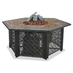   Outdoor Firebowl with Slate Tile Mantel Patio, Lawn & Garden