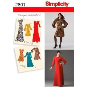  SIMPLICITY PATTERN 2801 MISSES DRESS IN THREE LENGTHS 